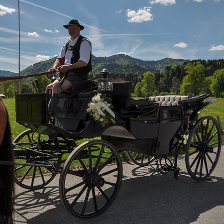 Hochzeitsfahrt im Landauer